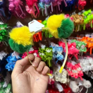 Kit C/12 Tiara pompons Luxo verde e amarelo - Copa do Mundo
