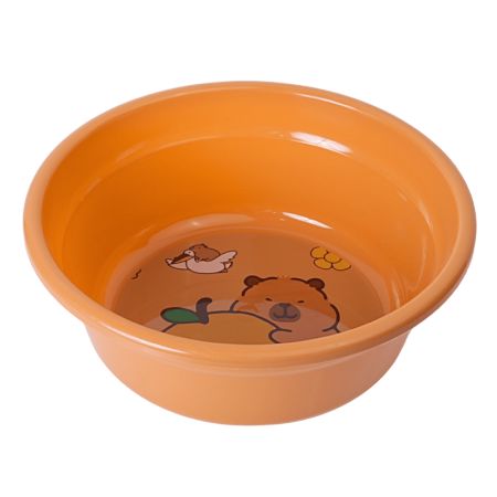 Bacia De Plástico Redonda Com Estampa De Capivara 34cm x 13,5cm