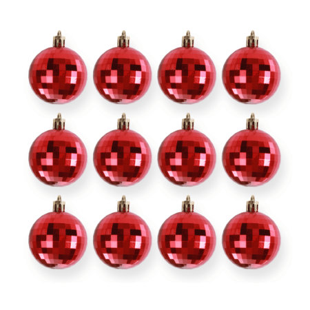 Bolas Decorativas De Natal 12 Peças 5cm - Vermelho