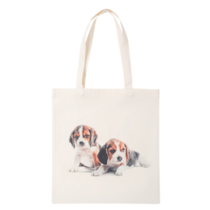 Bolsa Ecobag Branca Estampada Cachorro