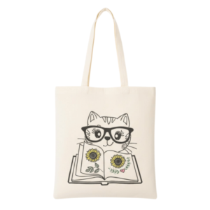 Bolsa Ecobag Branca Estampada Gato