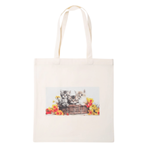 Bolsa Ecobag Branca Estampada Gatos