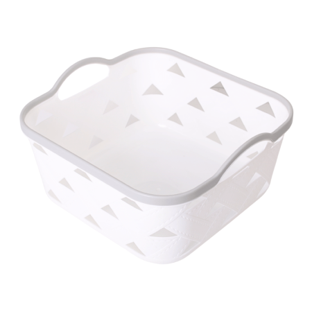Cesto Organizador De Plástico Com Alça 26cm x 24,5cm x 14cm