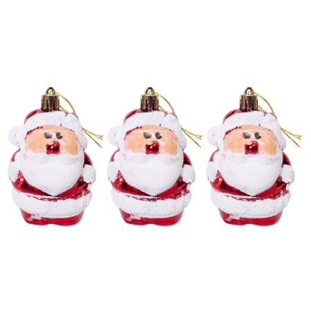 Decoração para Árvore de Natal - Papai Noel (Kit com 3 peças)