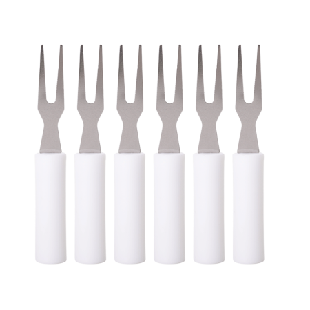 Kit Com 6 Mini Garfos Para Petiscos e Tábua De Frios