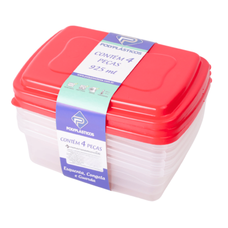 Kit Organizadores de Plástico 4 Peças 925ml