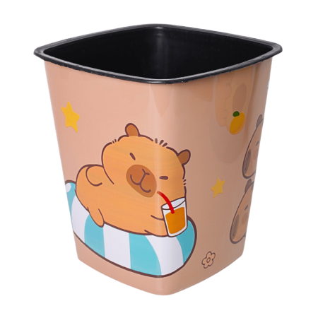 Lixeira De Plástico Com Estampa de Capivara 24cm x 22cm