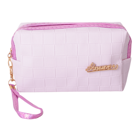 Nécessaire Feminina Lilás De Pvc 19cm x 10,5cm x 7cm