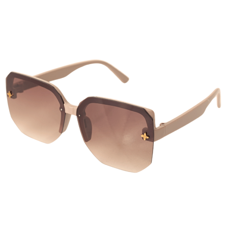Óculos de Sol Cinza com Lente em Degradê 14cm x 14,5cm
