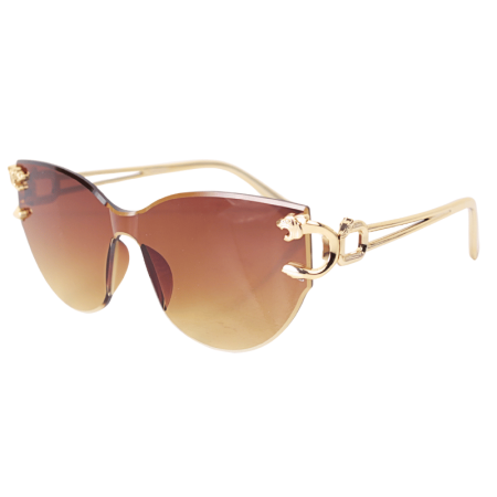 Óculos de Sol Dourado com Lente em Degradê 14cm x 14cm