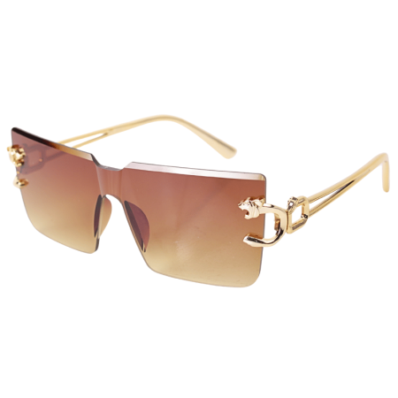 Óculos de Sol Dourado com Lente em Degradê 14cm x 15cm