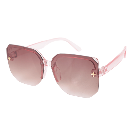 Óculos de Sol Rose com Lente em Degradê Marrom 14cm x 14,5cm