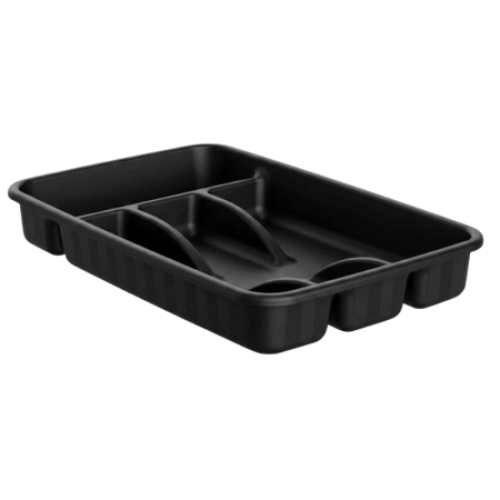 Porta Talheres com 4 Divisórias - Preto
