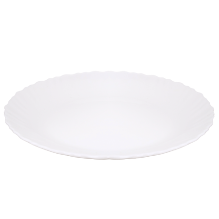 Prato Raso de Vidro Opal Branco 26,5cm