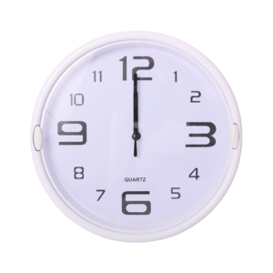 Relógio De Parede De Plástico Branco 23cm