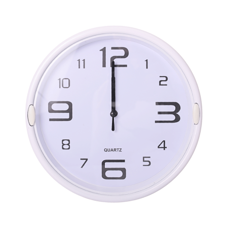 Relógio De Parede De Plástico Branco 23cm