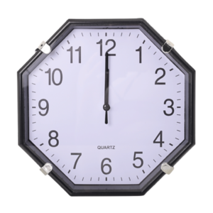 Relógio De Parede De Plástico Preto 23cm