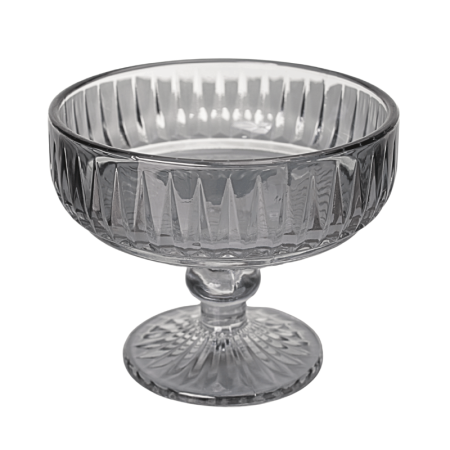 Taça De Sobremesa De Vidro Prateada 300ml 10cm x 12cm