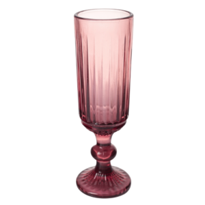Taça De Vidro Rosa Escuro 150ml 18,5cm x 5,5cm
