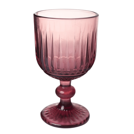 Taça De Vidro Rosa Escuro 350ml 16,5cm x 9cm