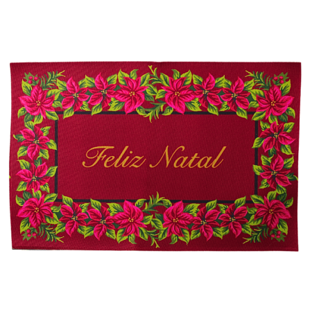 Tapete De Poliéster Com Estampa Natalina 60cm x 40cm