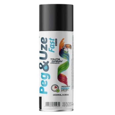 Tinta Spray 300ml / 130g - Preto Semi Brilho