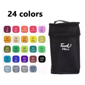 Kit de 24 cores Canetinhas Touch Ponta Dupla Atacado Papelaria