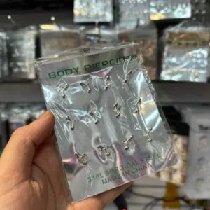 Kit C/12 Piercing de Aço Simples Atacado