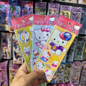 Kit C/12 Cartelas de Adesivo Hello Kitty Papelaria Fofa Atacado