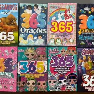 Kit C/10 Livros 365 Atividades infantil personagem variados