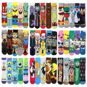 Kit C/12 Meias Divertidas Temas variados Adulto (35-42)