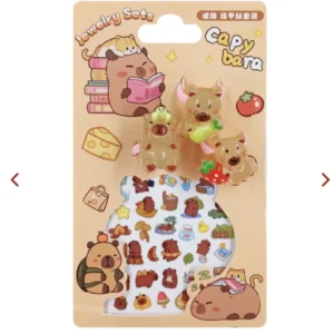 Kit C/12 Cartelas anéis e adesivos para unha de capivara Promoção