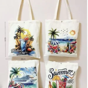 Kit C/12 Bolsa de Praia Estilo Pintura Artística Atacado